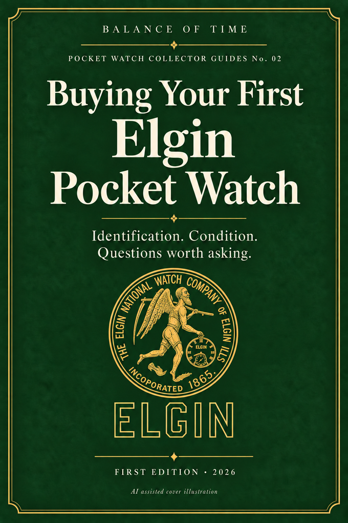 Buying Your First Elgin Pocket Watch. Pocket Watch Collector Guides No. 02. Approved decorative cover, AI assisted.